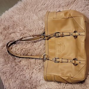 Coach D0882F12343 Light Brown Leather Shoulder Bag Handbag Purse
